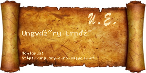 Ungváry Ernő névjegykártya